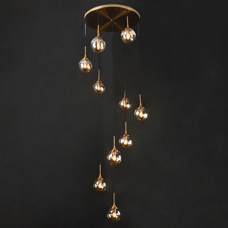 Spiral Ambient Glass Pendant Lamp for Staircase